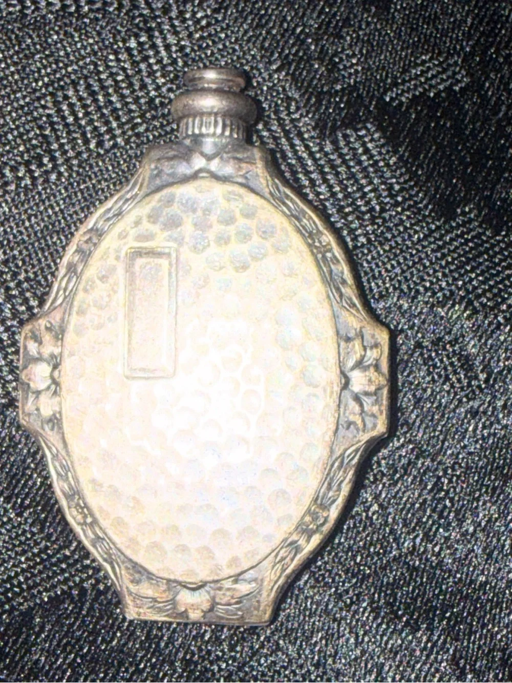 bottle miniature- Michigan State Normal College Emblem vintage silver tone